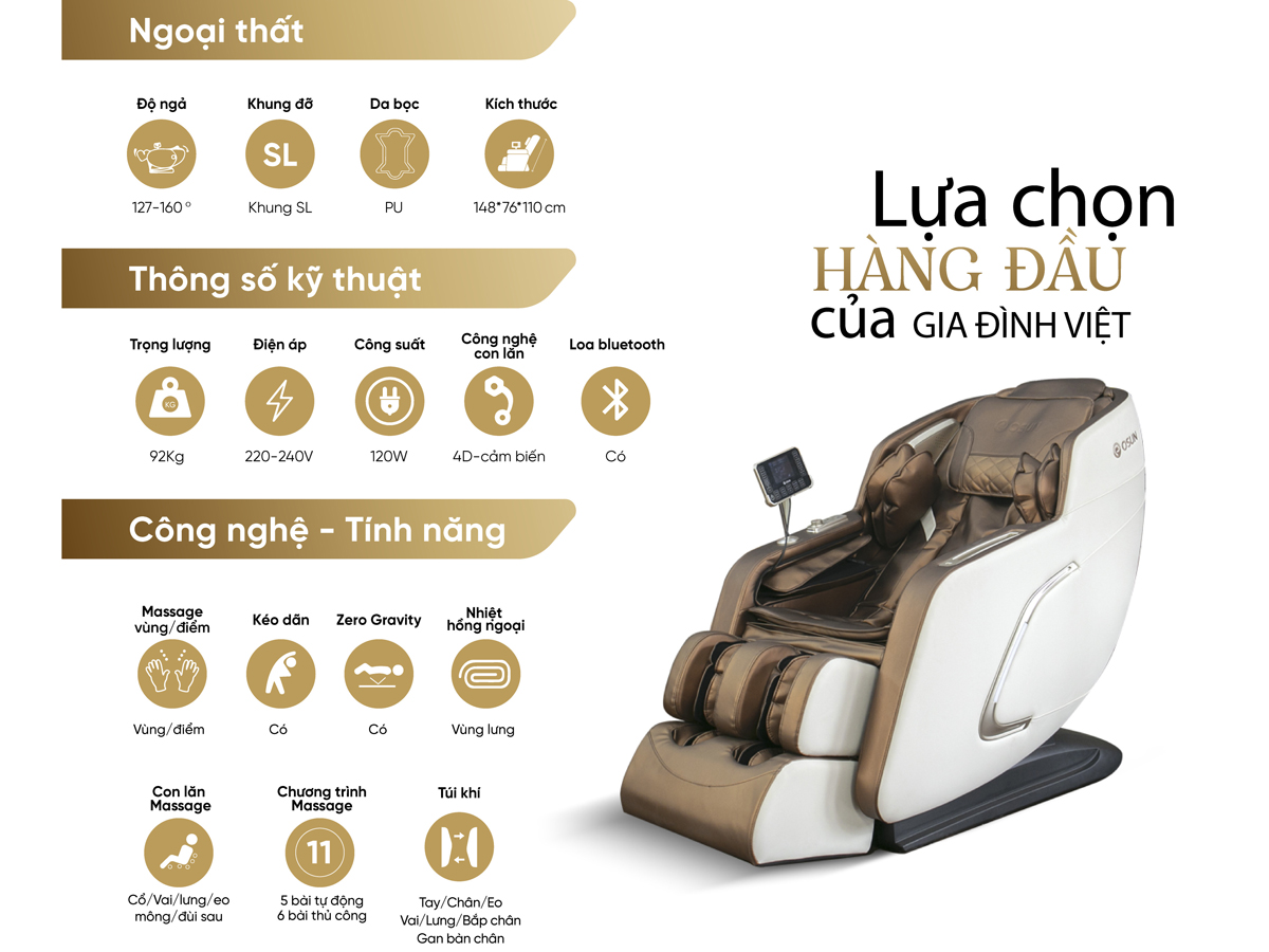 Ghế massage toàn thân Osun SK-666