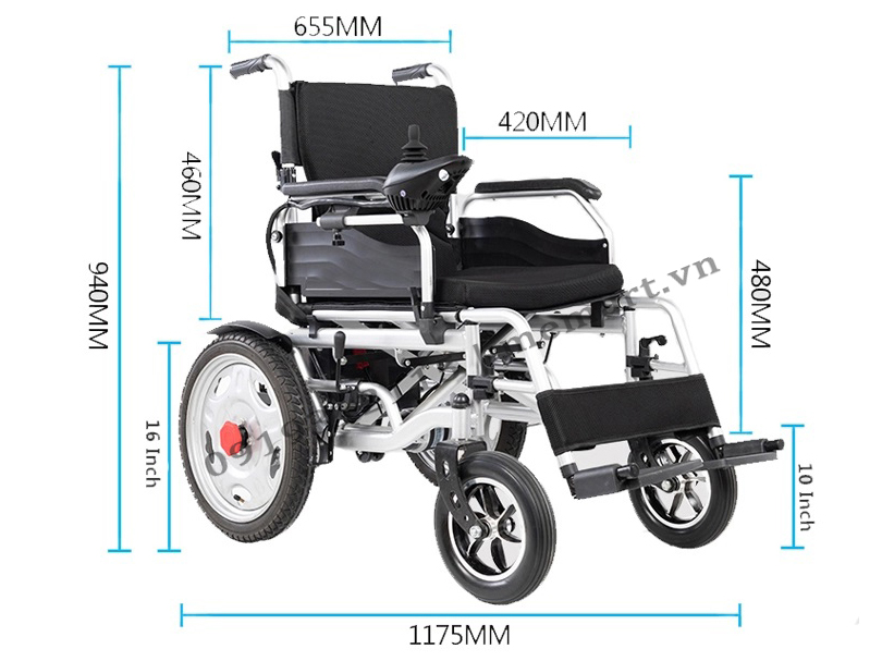 Xe lăn điện tiêu chuẩn gấp gọn COLOR 180F-1 (WC2208ZTL)