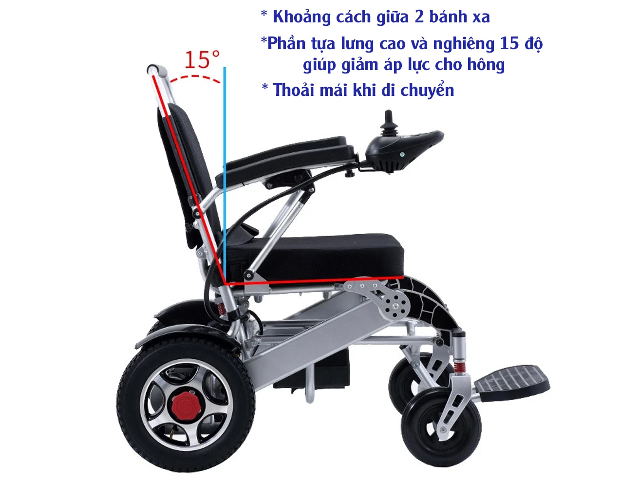 Xe lăn điện siêu nhẹ GENTLE 120P (WC05904ZTL) kiểu dáng Châu Âu