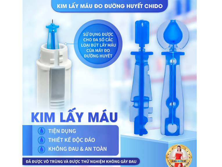 Hộp 50 que thử đường huyết Chido GLS-79 tặng kèm kim lấy máu