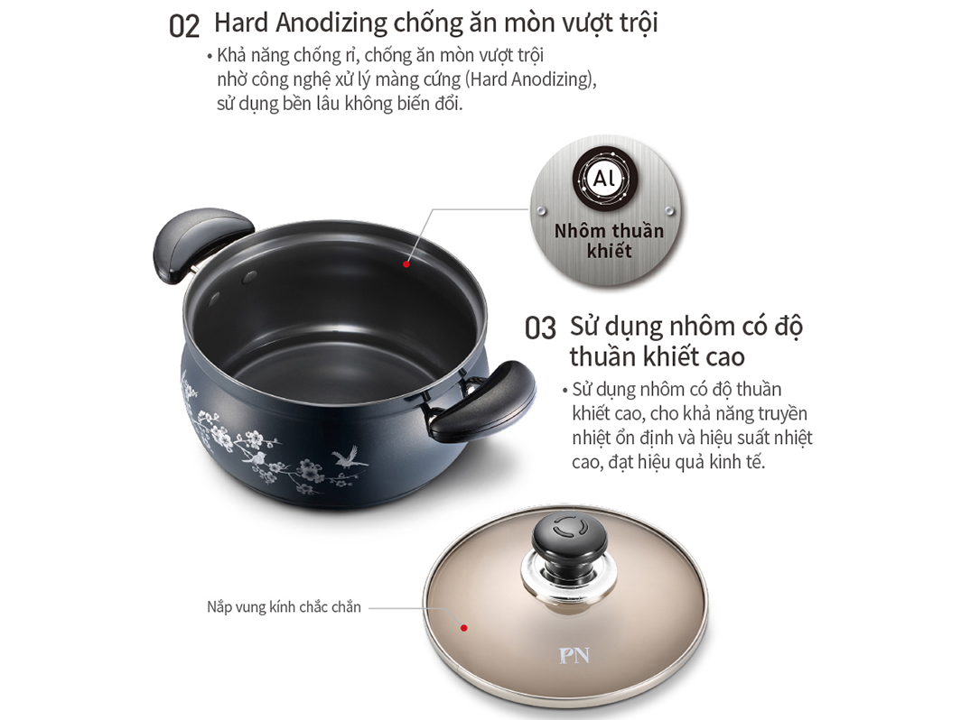 Nồi casserole nhôm PoongNyun FMPT-24C(IH)