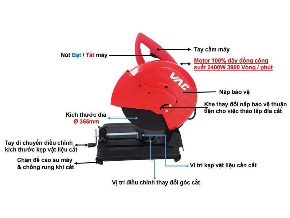 Máy cắt sắt VAC VA7102 - 2400W