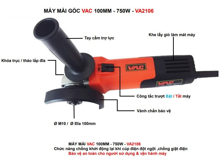 Máy mài góc VA2106 750W