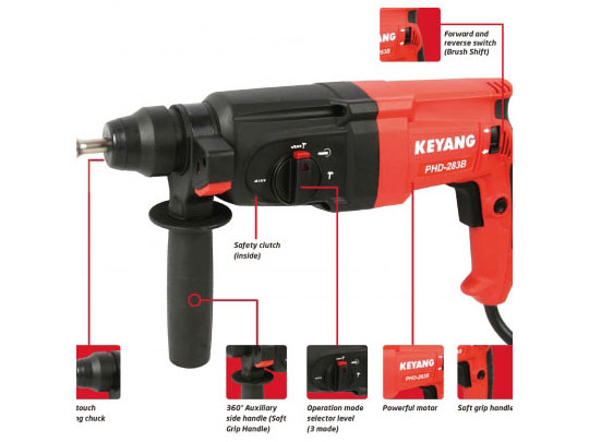 Máy khoan búa 3 chức năng Keyang PHD-283B (28mm, 800W)