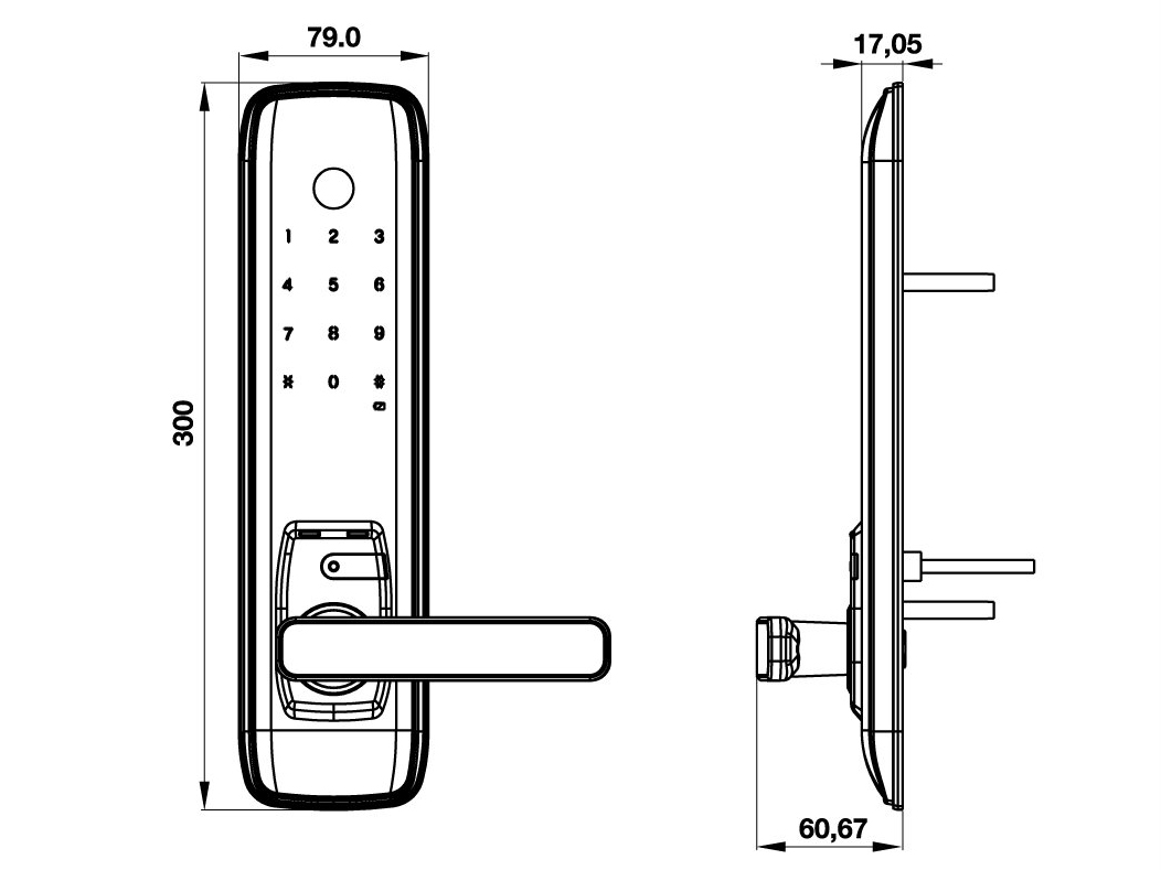 Khóa điện tử EL7800-TCS Hafele 912.05.763