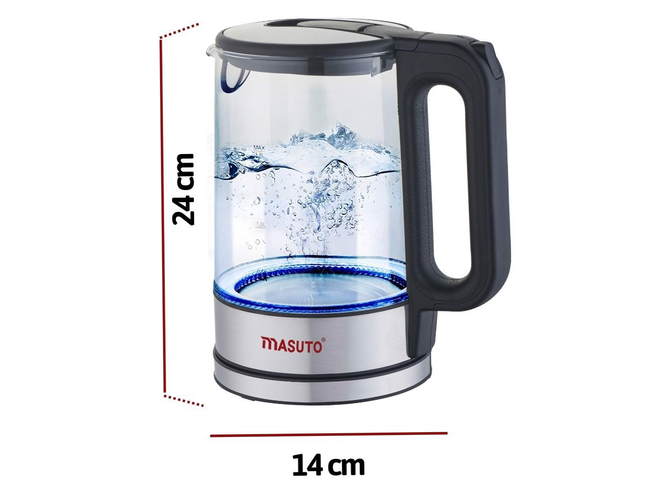 Ấm siêu tốc thủy tinh Masuto MS-Citizen18 (1.8 lít)