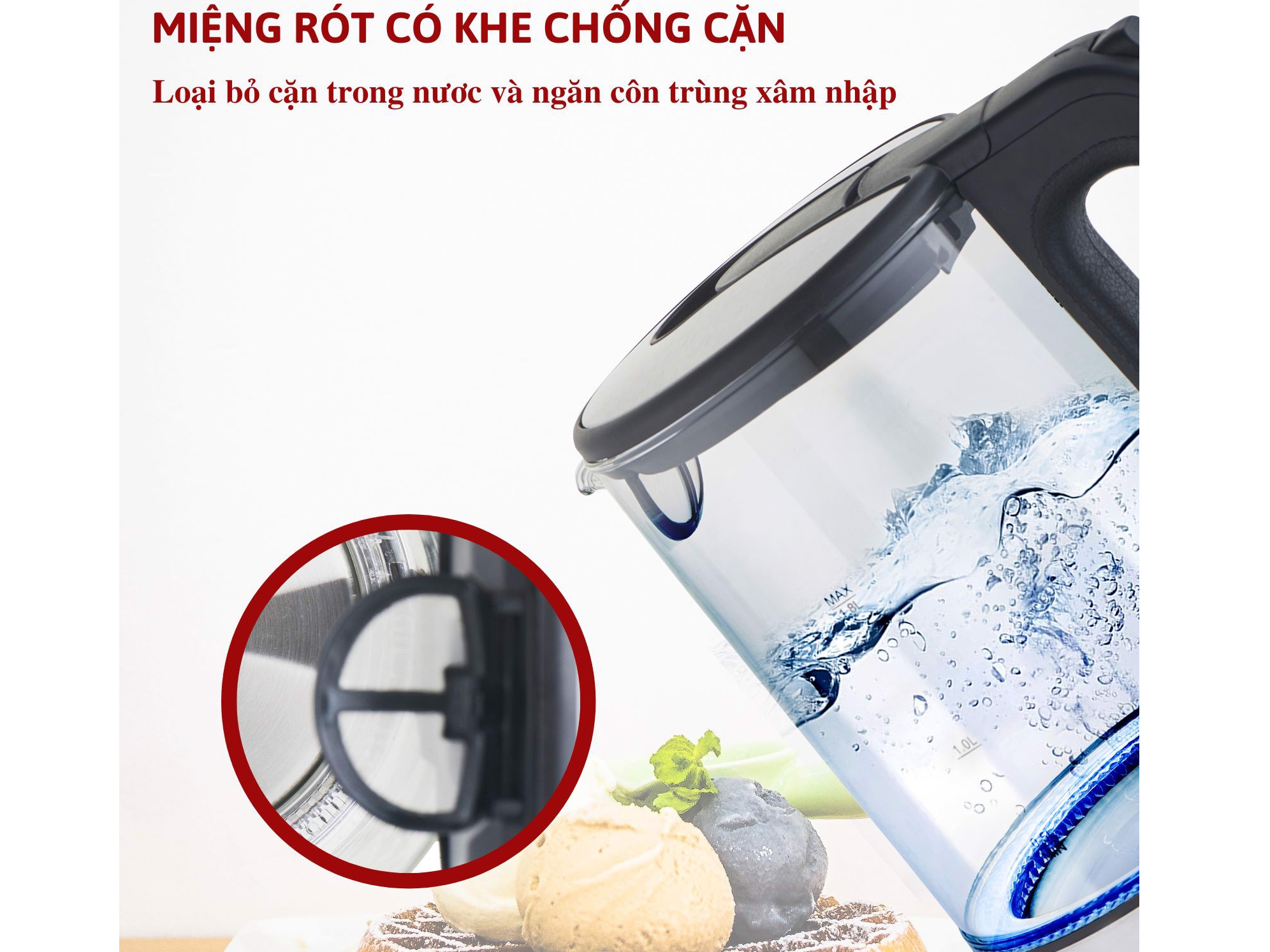 Ấm siêu tốc thủy tinh Masuto MS-Citizen18 (1.8 lít)