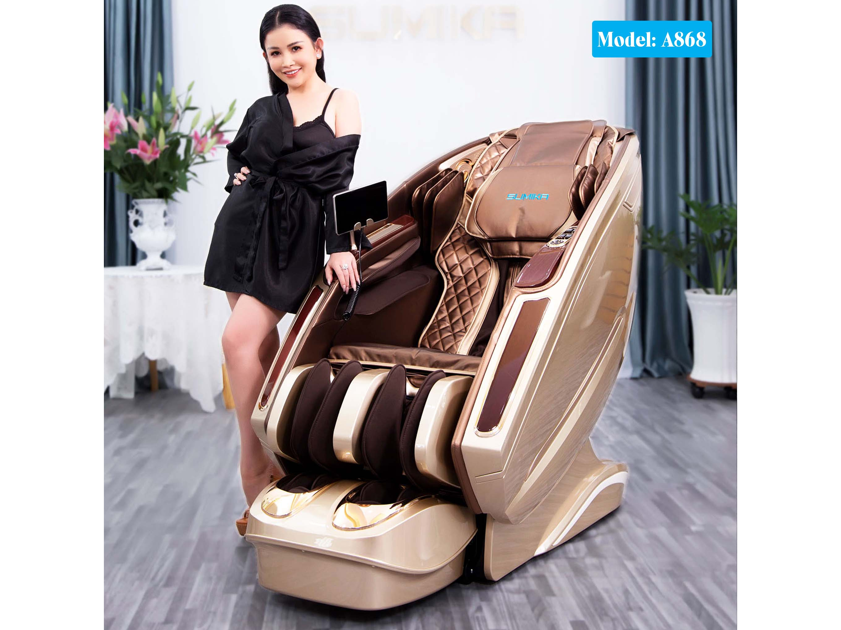 Ghế massage thư giãn toàn thân Sumika A868 (Gold)
