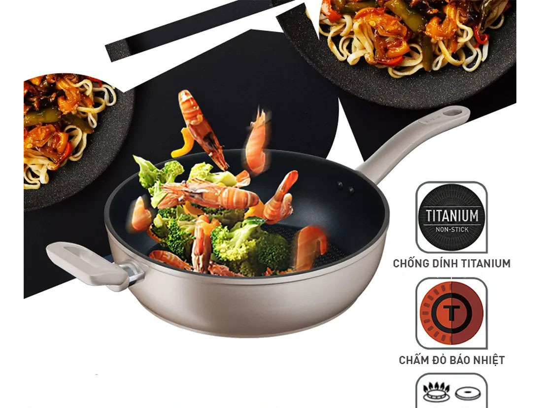 Chảo chiên sâu lòng Tefal Sensations H9109014 - 28cm