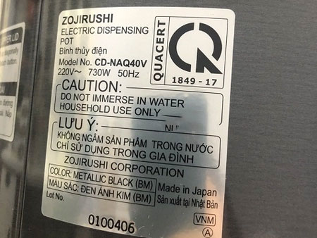 Bình thủy điện Zojirushi CD-NAQ40V-BM - 4 lít