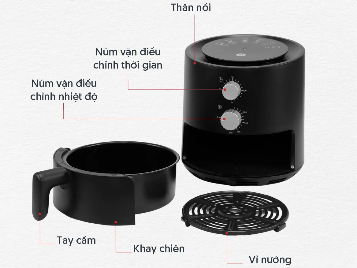 Nồi chiên không dầu Mishio MK320 1.2 lít