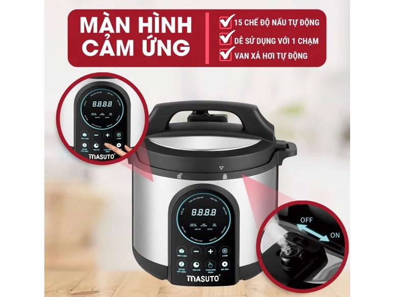 Nồi áp suất điện đa năng Masuto 15 IN 1 MS-AF6 (6 lít)