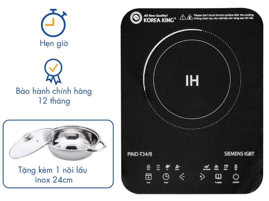 Bếp điện từ đơn Korea King PIND-T34/B