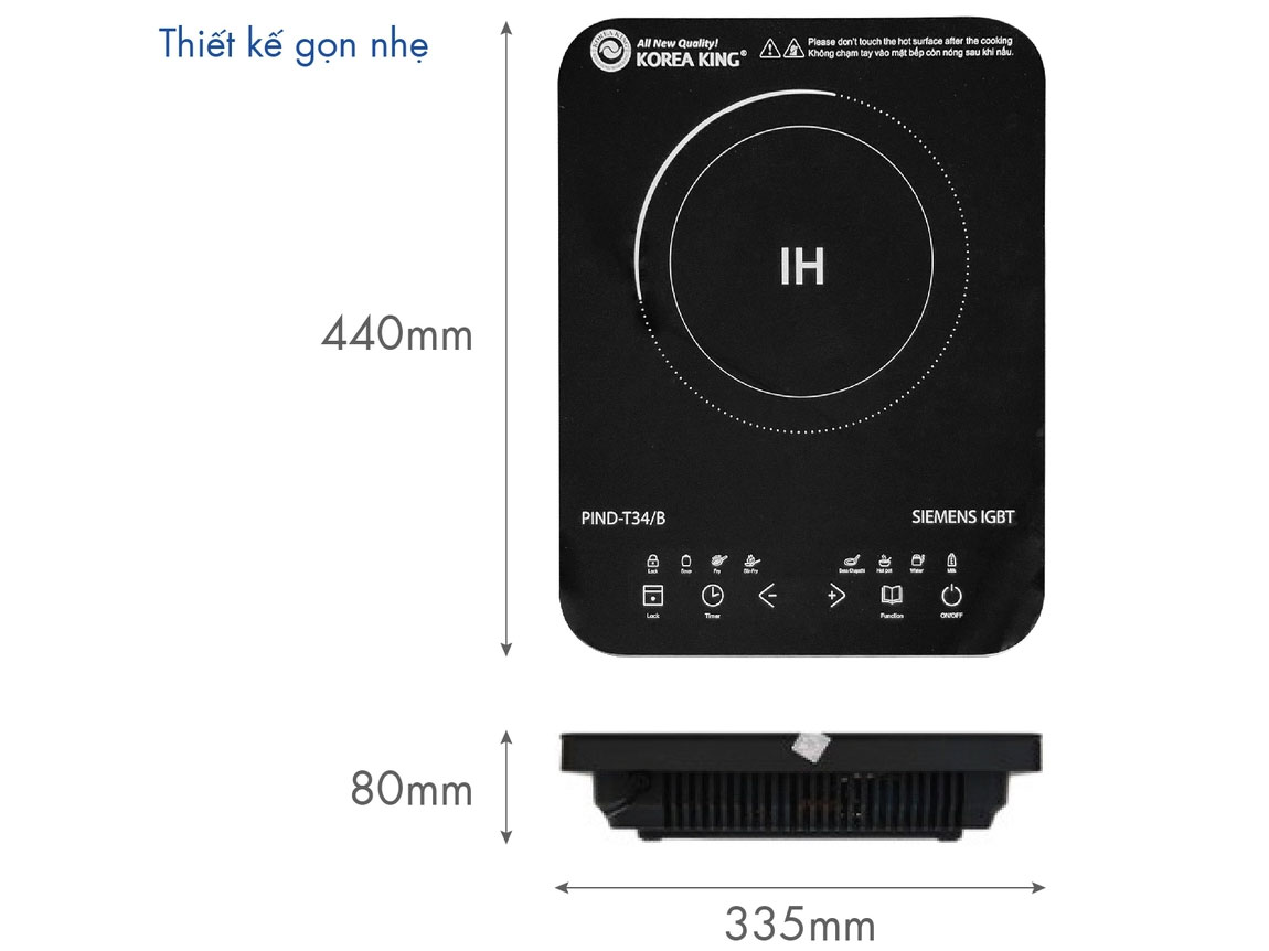 Bếp điện từ đơn Korea King PIND-T34/B