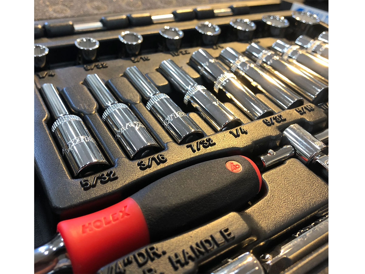 Bộ cần siết và đầu khẩu hệ inch 1/4 inch Holex 630045