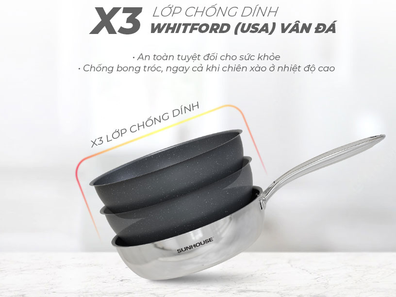 Chảo inox nguyên khối Sunhouse DESIRE DE20M - 20cm