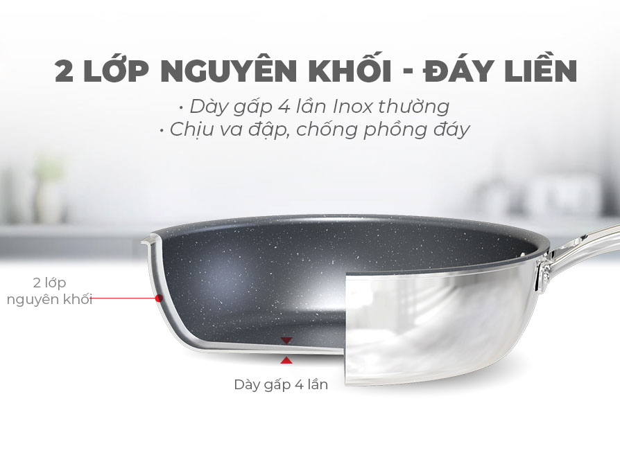 Chảo inox nguyên khối Sunhouse DESIRE DE20M - 20cm