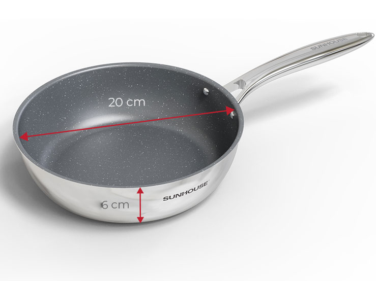 Chảo inox nguyên khối Sunhouse DESIRE DE20M - 20cm