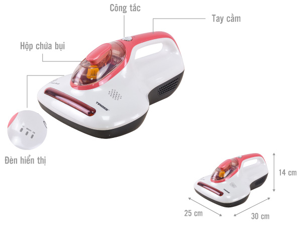Máy hút bụi trên giường Tiross TS9302