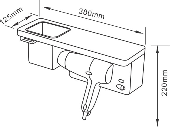 Máy sấy tóc kết hợp khay đựng đồ Xinda RCY120-20C1