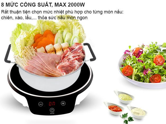 Bếp từ đơn Sakura SE1150W (kèm nồi lẩu inox)
