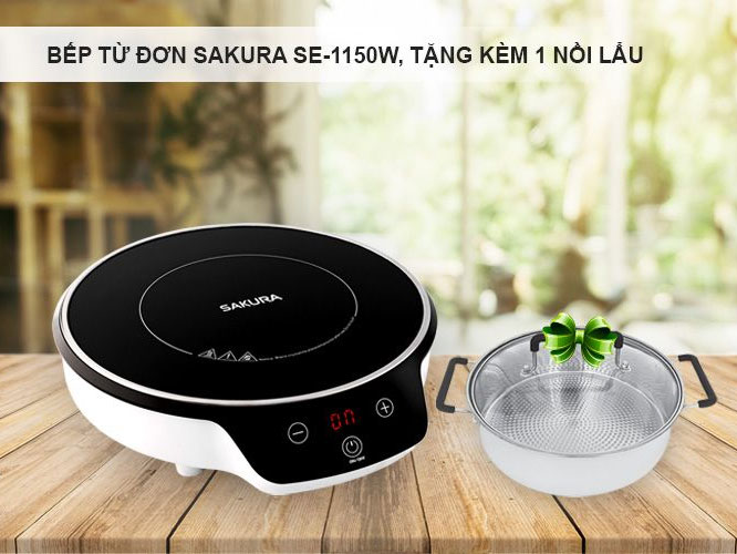 Bếp từ đơn Sakura SE1150W (kèm nồi lẩu inox)