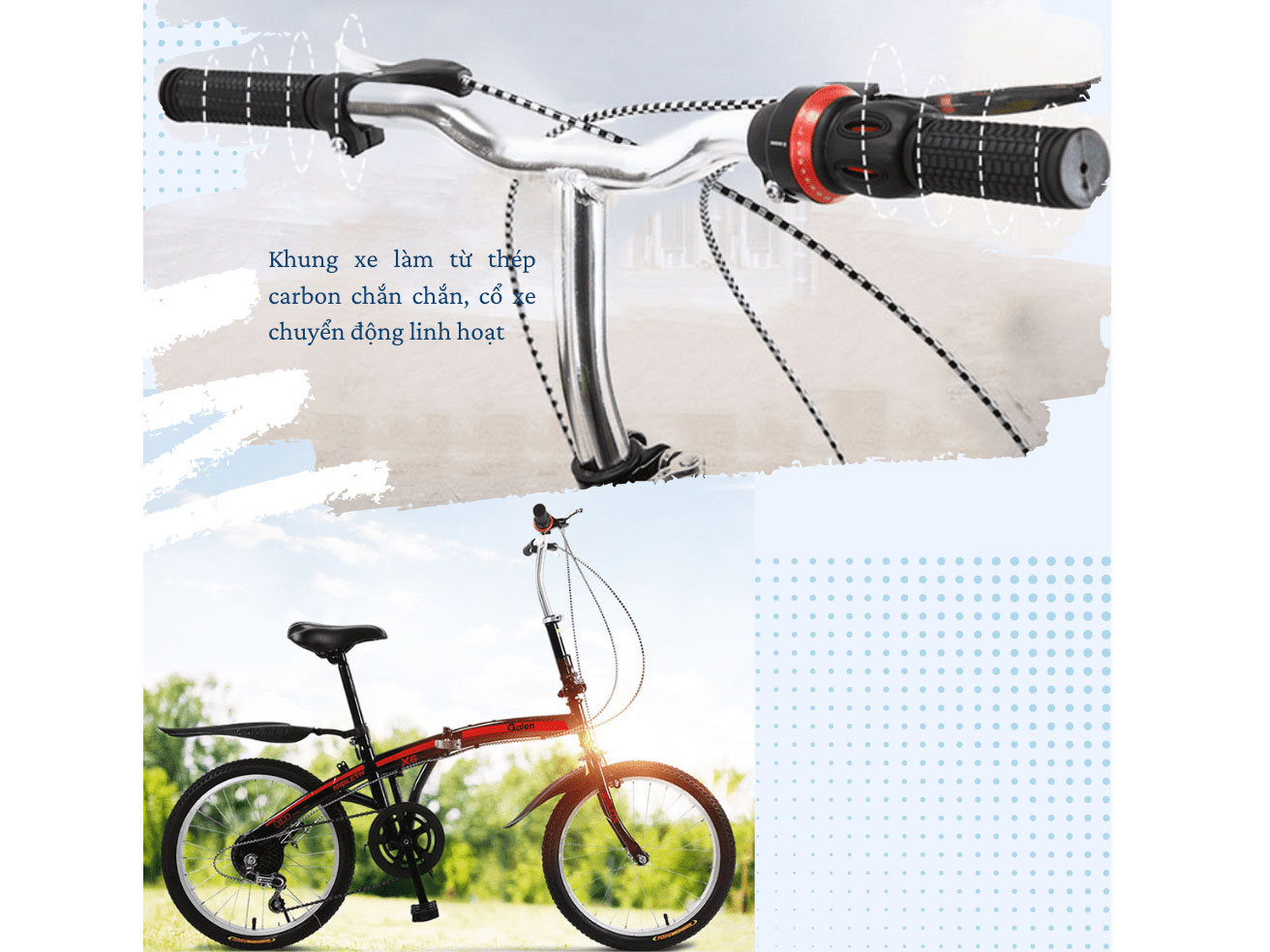 Xe đạp thể thao địa hình gấp gọn Galen G002