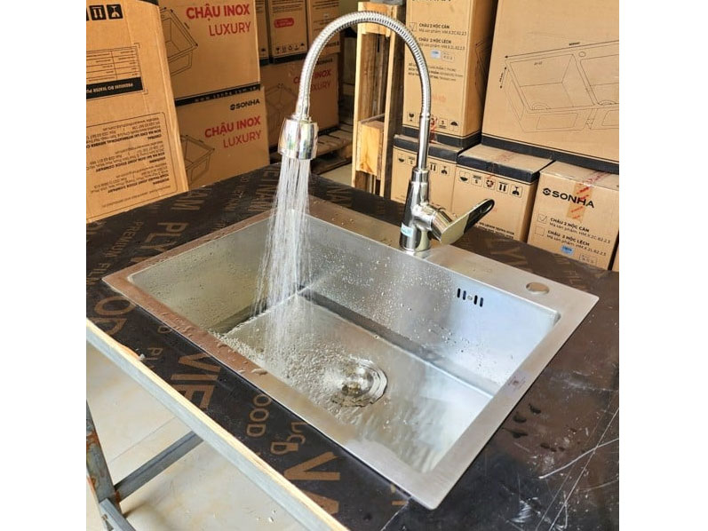 Chậu rửa bát inox Sơn Hà 1 hố HM.X.1C.60.2.3