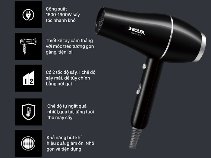 Máy sấy tóc Roler RHD-1114 - 1.900W