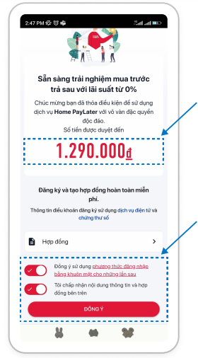 Kiểm tra số tiền được duyệt