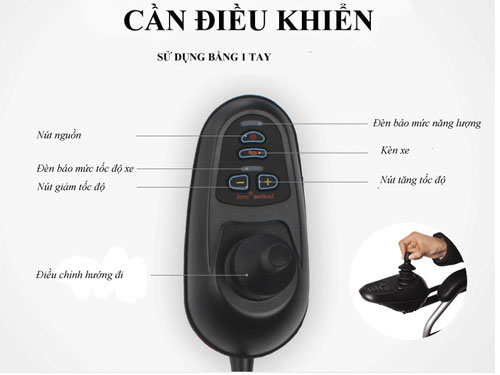 Xe lăn điện du lịch khóa tự động, bánh đặc TV 1003 (6012X)