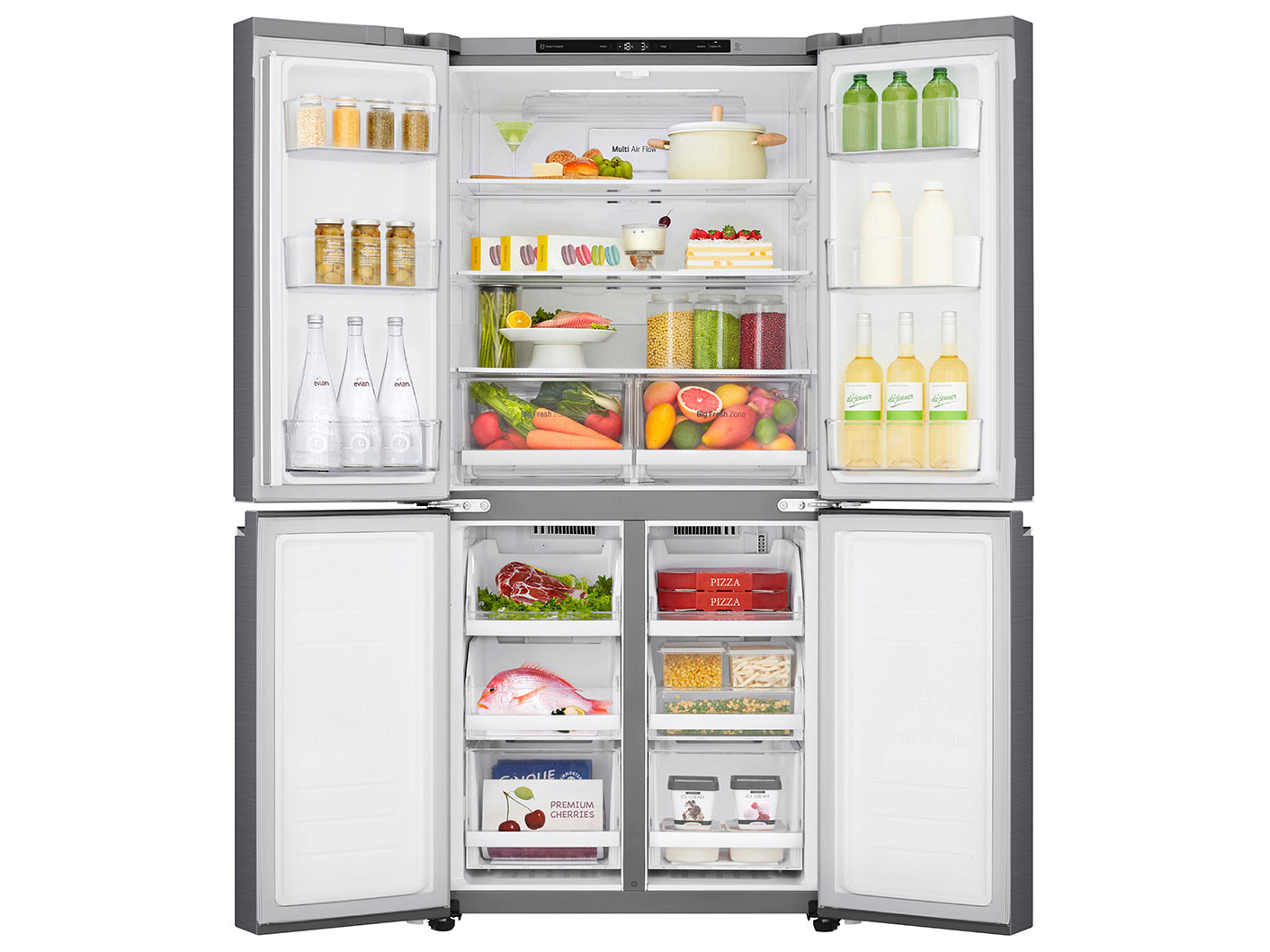 Tủ lạnh LG Inverter 530 lít GR-B53PS màu bạc