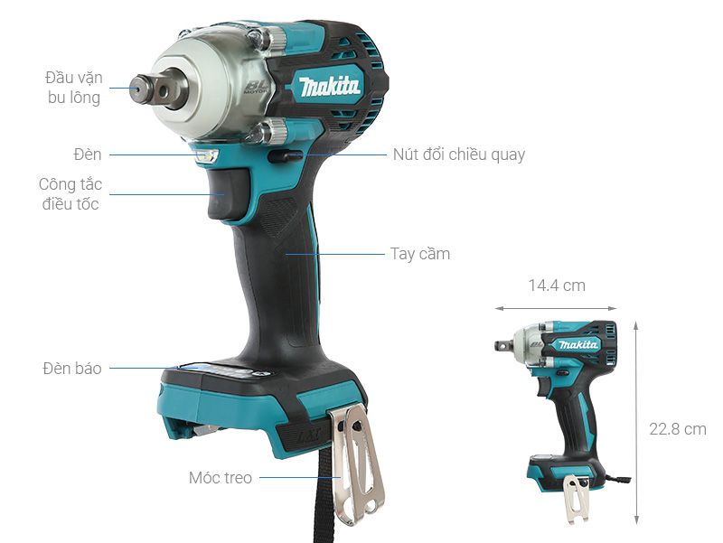 Bộ máy vặn bu lông và máy mài góc dùng pin 18V Makita DLX2406TX1