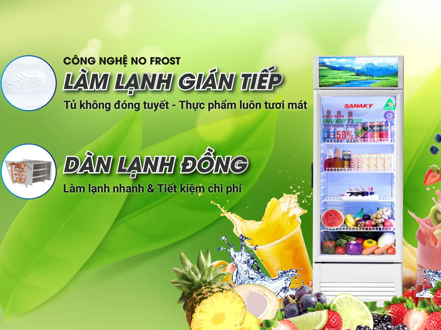 Tủ mát Sanaky Inverter 300 lít VH-3089K3