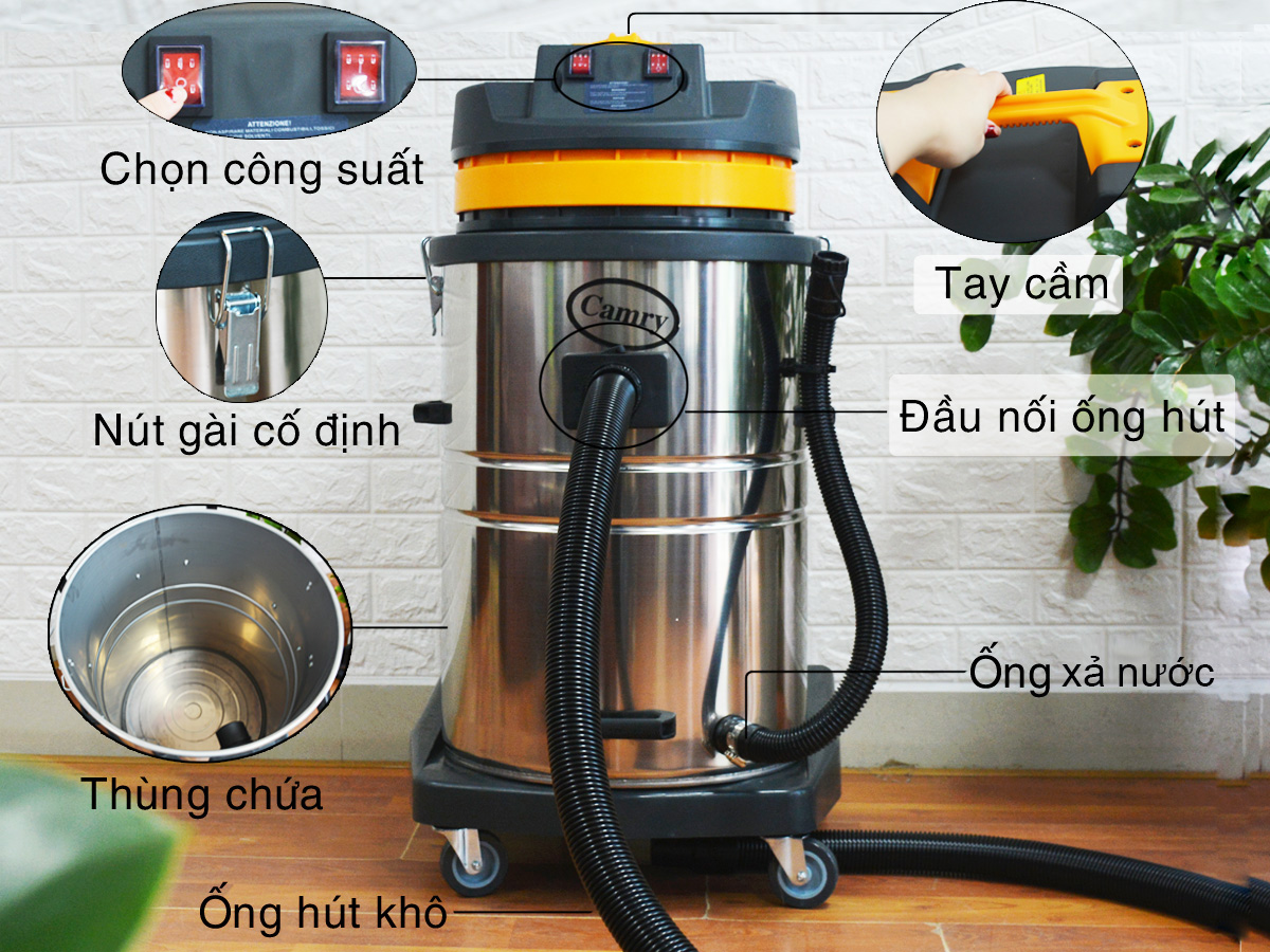 Máy hút bụi công nghiệp khô & ướt Camry BF-580 (70 lít)