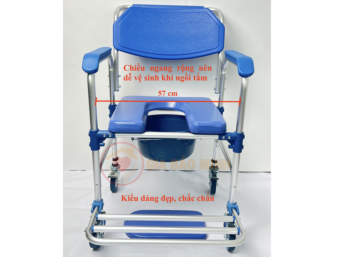 Xe lăn tắm có bô đa năng có phanh GBM 019 (KDB699BLP12)