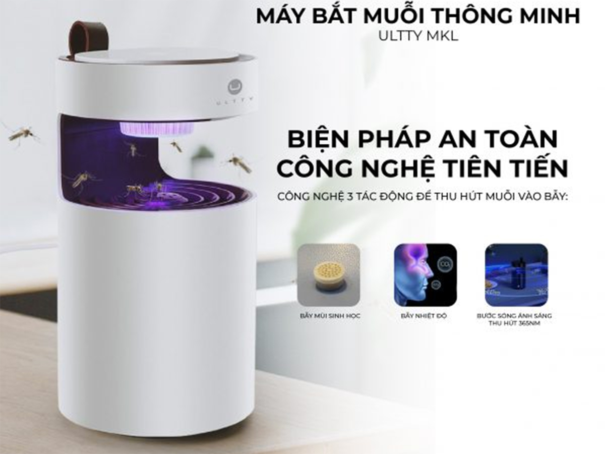 Máy bắt muỗi và côn trùng thông minh U Ultty MKL (có tia UV)