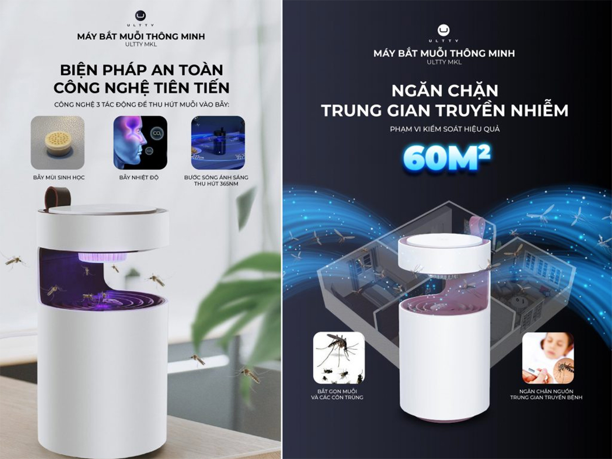 Máy bắt muỗi và côn trùng thông minh U Ultty MKL (có tia UV)
