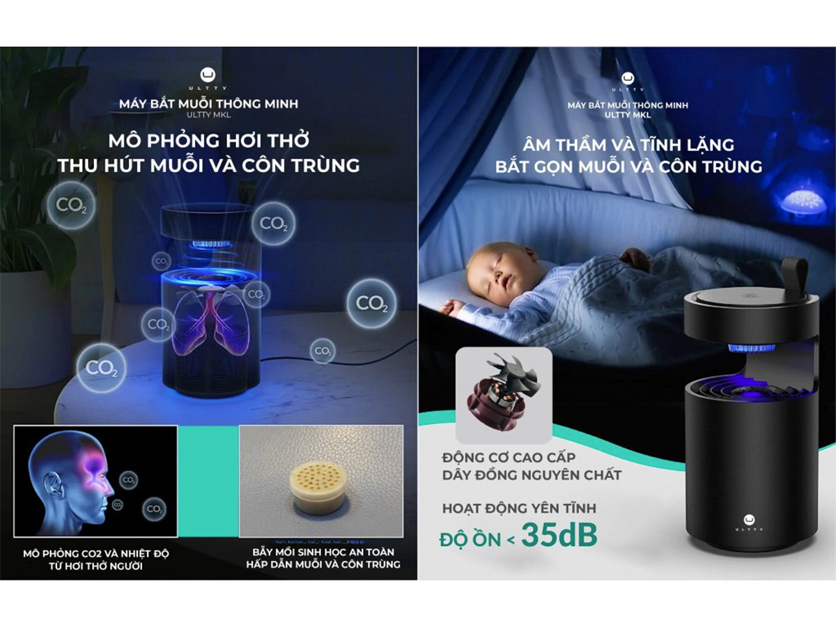 Máy bắt muỗi và côn trùng thông minh U Ultty MKL (có tia UV)