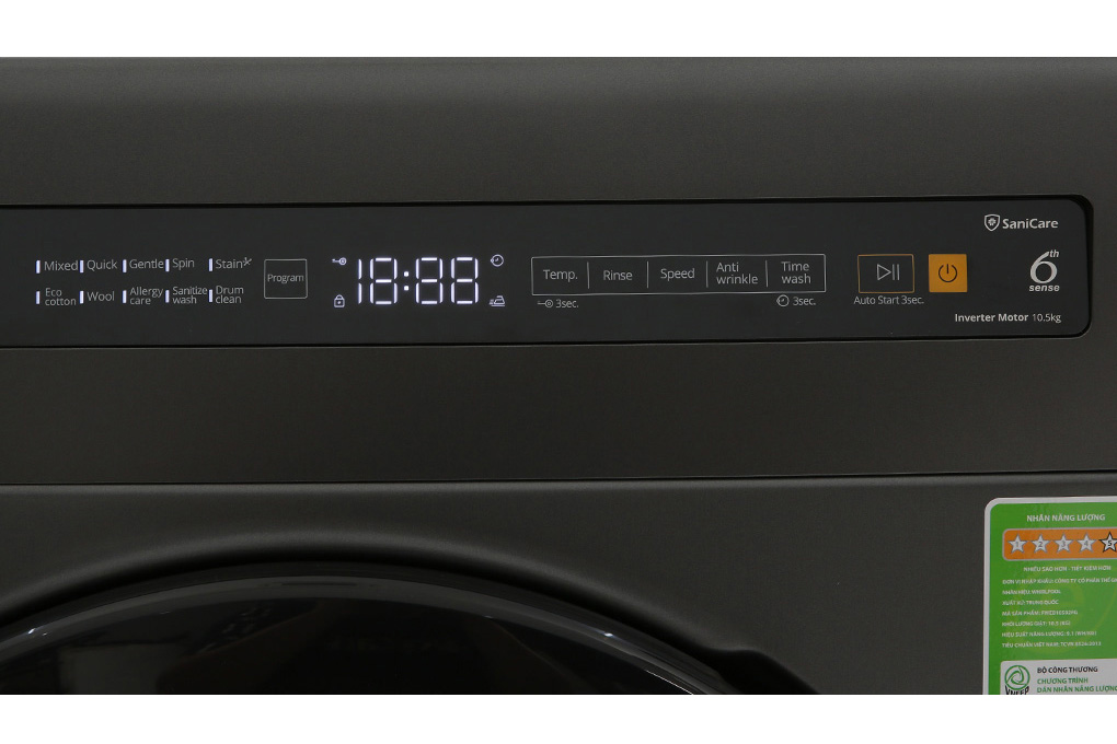 Máy giặt Whirlpool Inverter 10.5kg FWEB10502FG