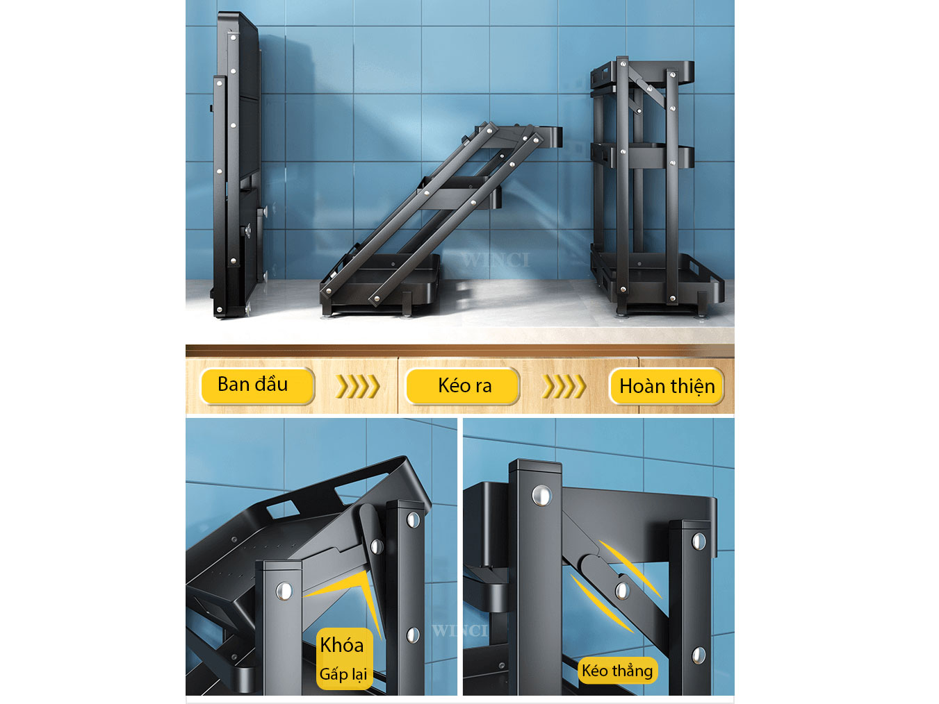 Kệ gia vị gấp gọn Winci KGV-01