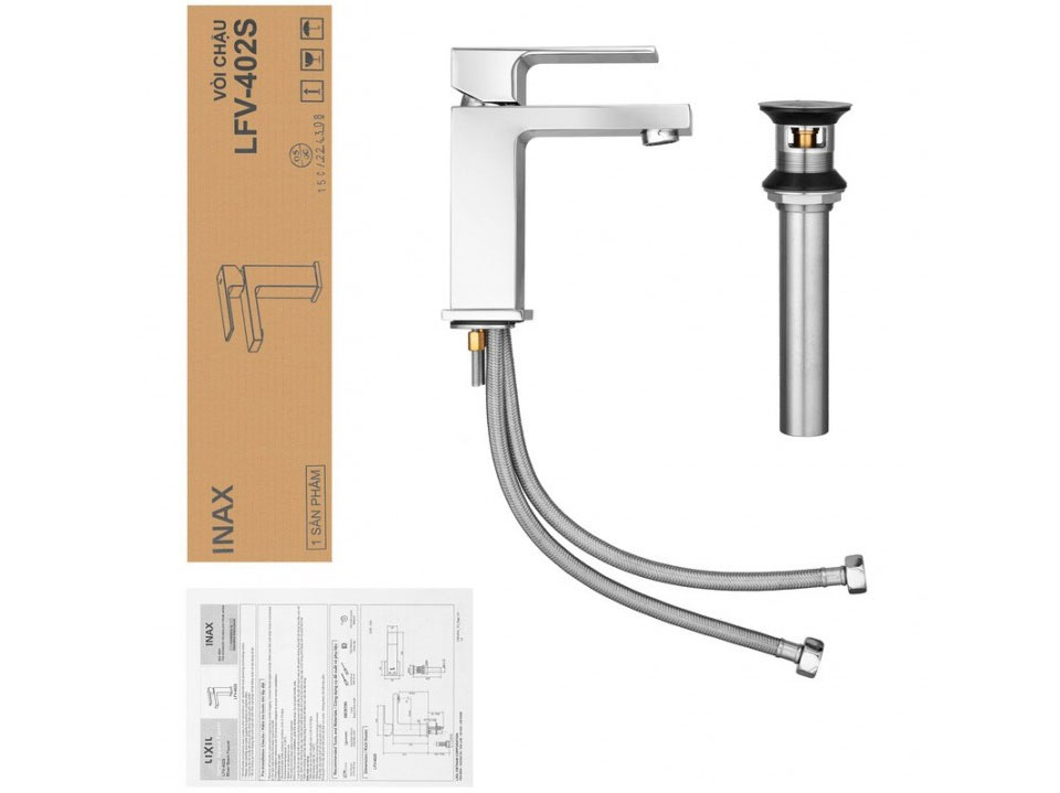 Vòi chậu Lavabo Inax LFV-402S nóng lạnh