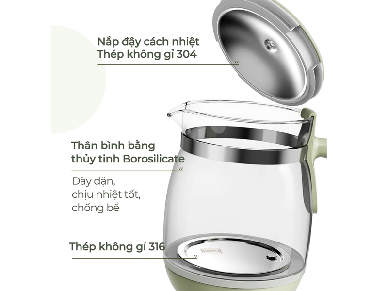 Bình đun và hâm nước pha sữa Bear TNQ-D12W7