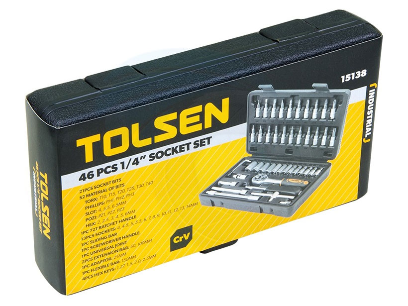 Bộ tuýp 1/4 inch Tolsen 15138 (46 món)