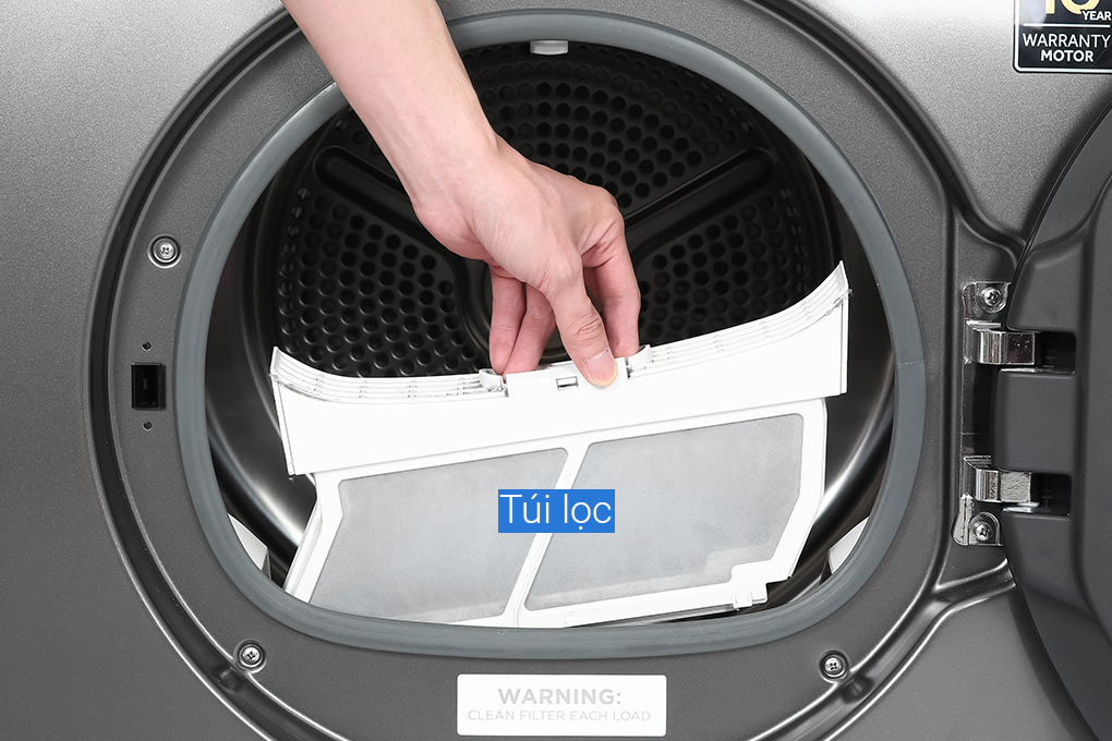 Máy sấy bơm nhiệt Aqua 9Kg AQH-H900G PS