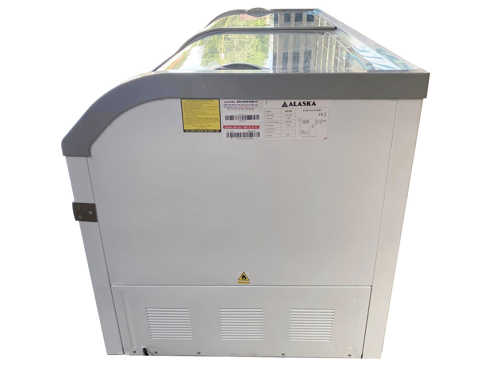 Tủ đông Alaska KC-550 mặt kính cong 765 lít