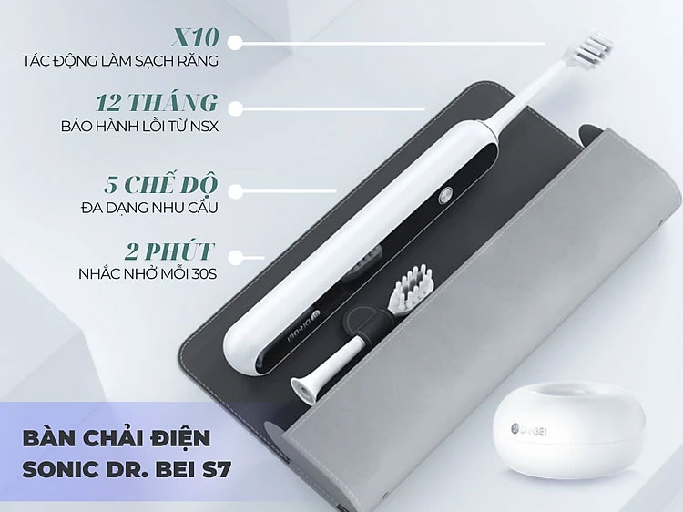 Bàn chải đánh răng điện Dr.Bei Sonic S7