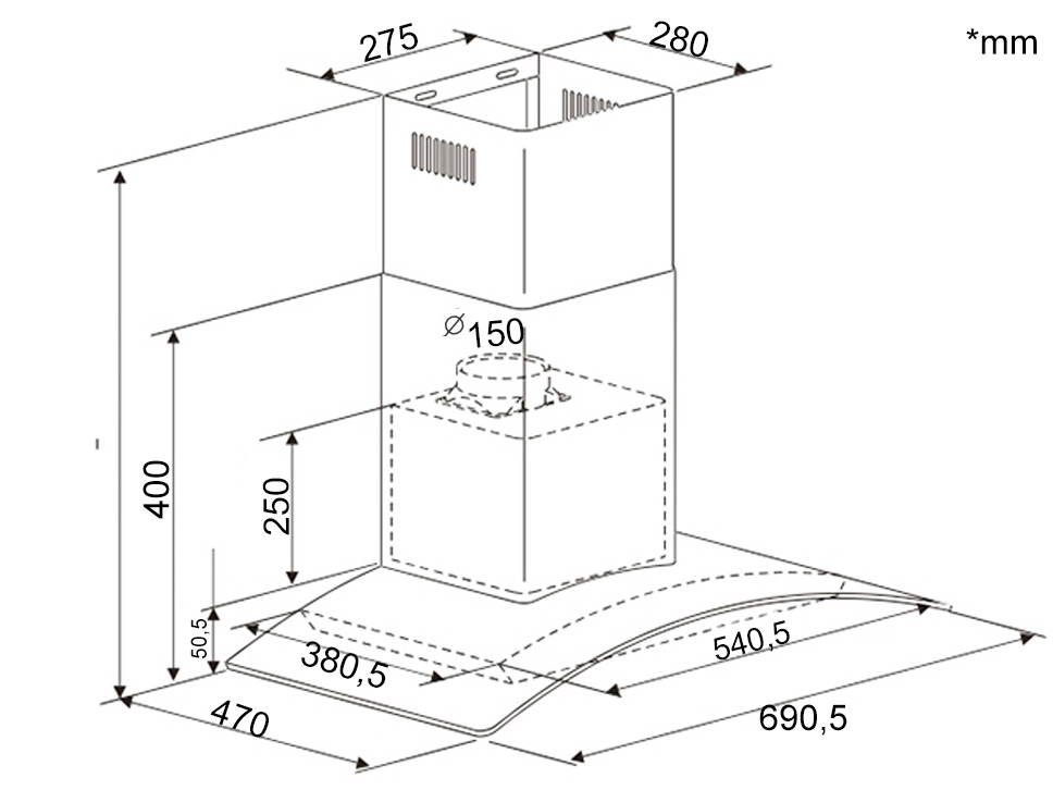 Máy hút mùi Dann DA70LS