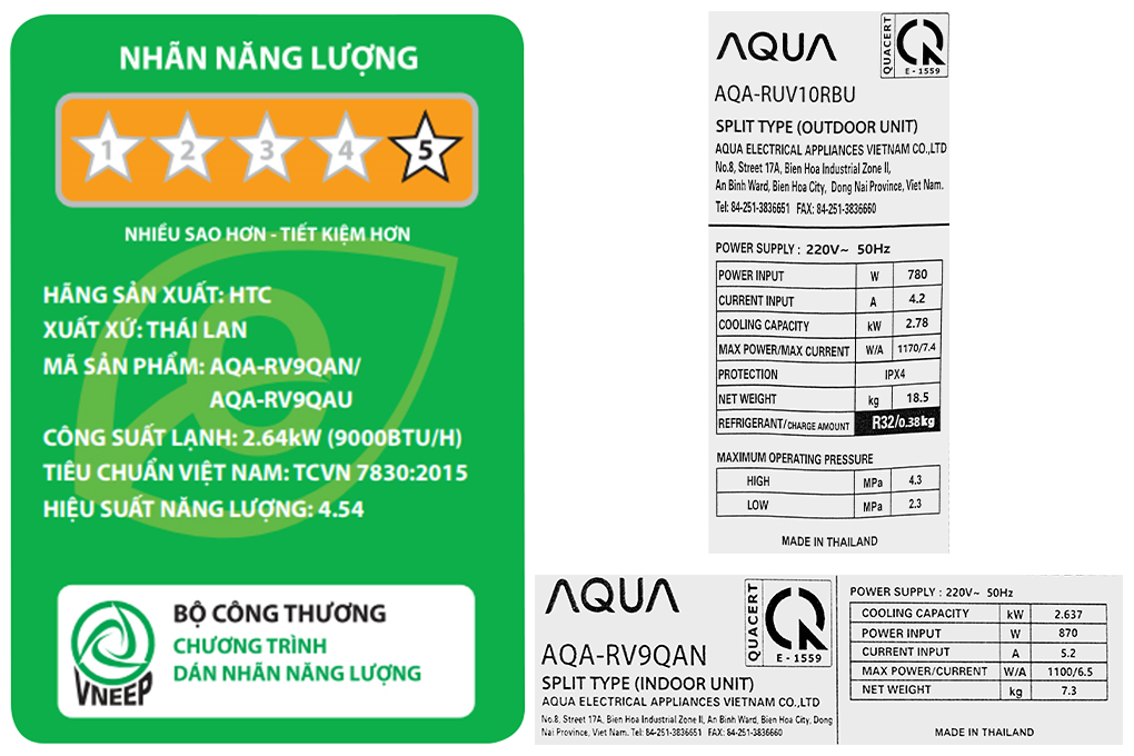 Máy lạnh Aqua Inverter 1HP AQA-RV9QA