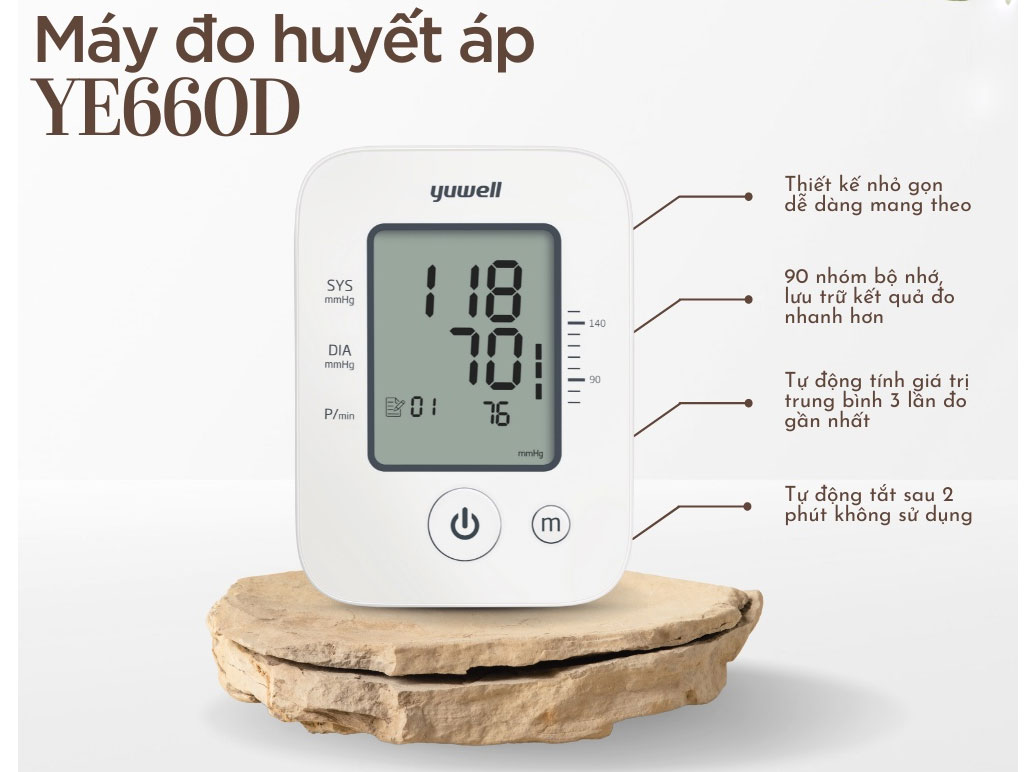 Máy đo huyết áp điện tử bắp tay Yuwell YE660D